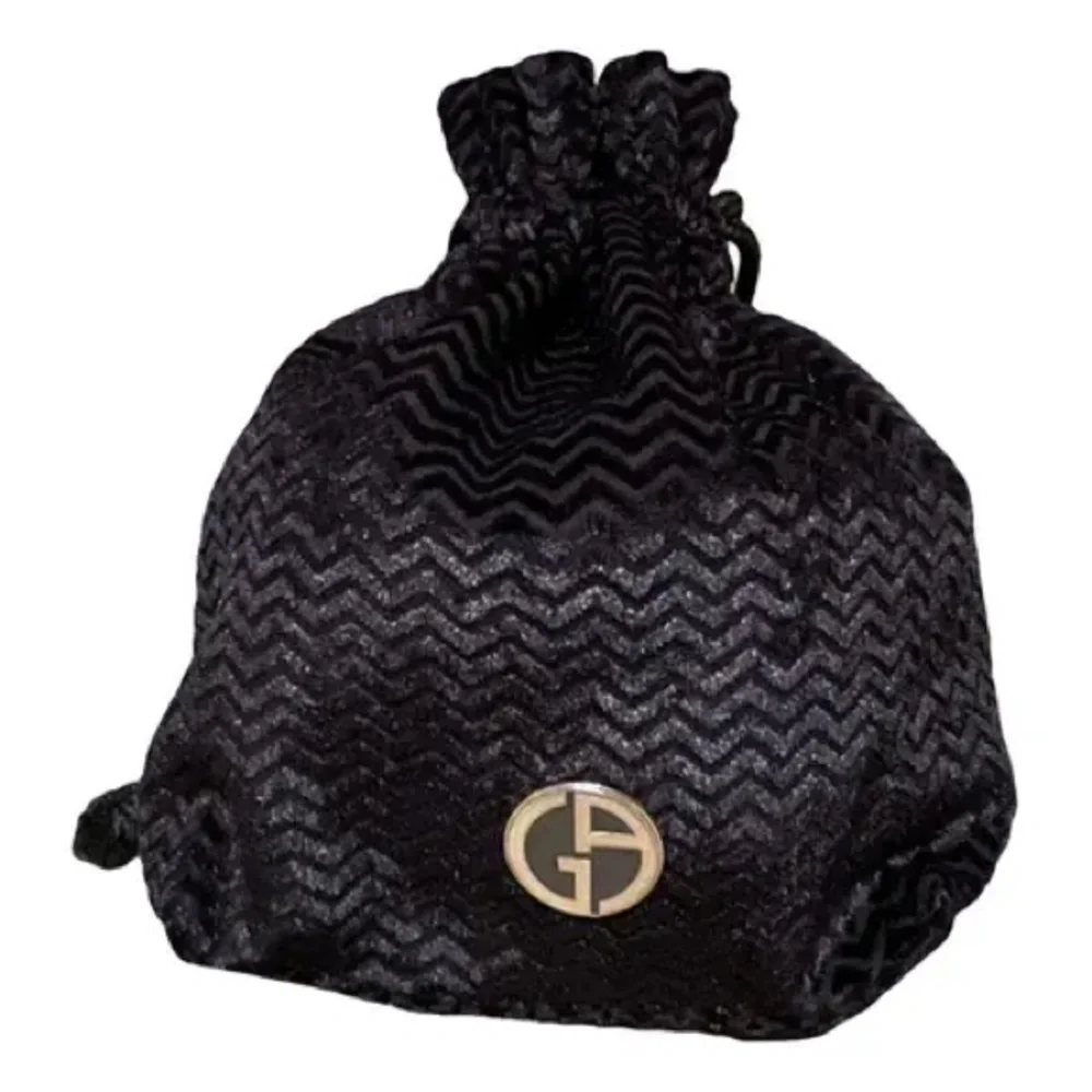 Giorgio Armani Velvet Soft Chevron Pattern Drawstring Cosmetic Bag Pouch NEW - Picture 2 of 6